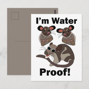 Wasseroopossum Ich bin wasserdicht Lustig Postkarte