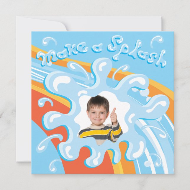 Wasserpark-Party Einladung (Vorderseite)