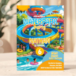 Wasserpark Wasserrutsche Pool Party Geburtstag Ein Einladung