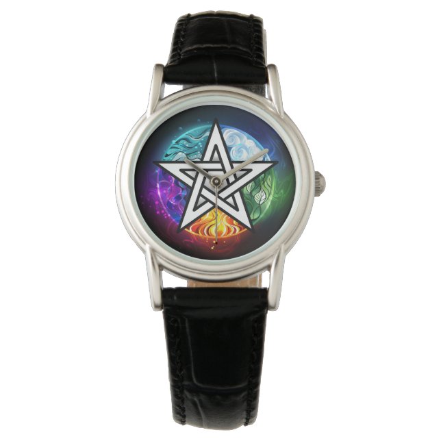 Wasserpentagramm Armbanduhr (Vorderseite)