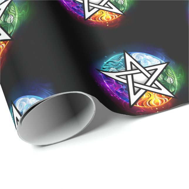 Wasserpentagramm Geschenkpapier (Rolleneckpunkt)