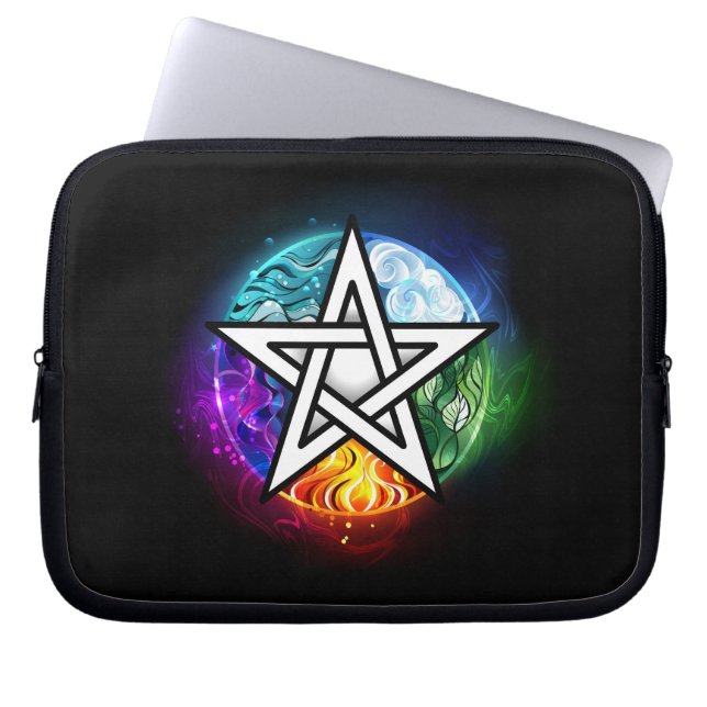 Wasserpentagramm Laptopschutzhülle (Vorderseite)