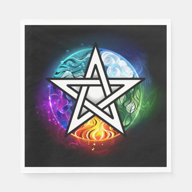 Wasserpentagramm Serviette (Vorderseite)