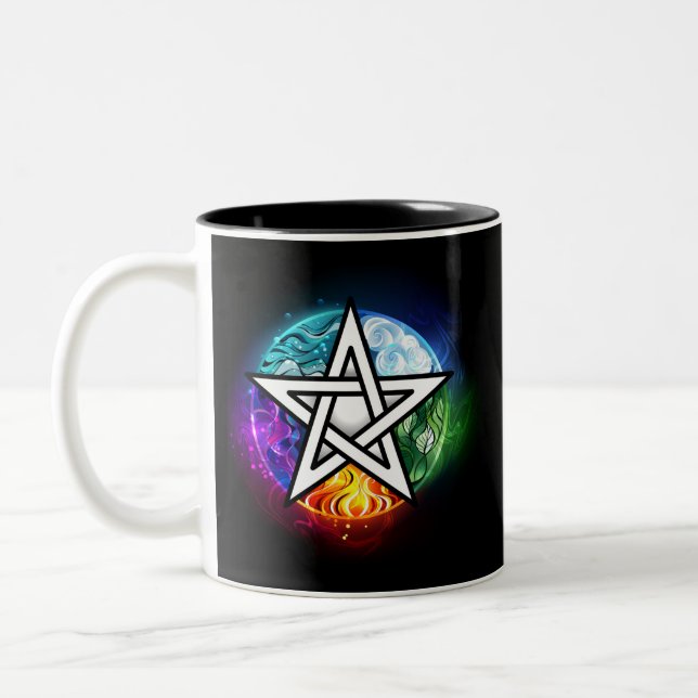 Wasserpentagramm Zweifarbige Tasse (Links)