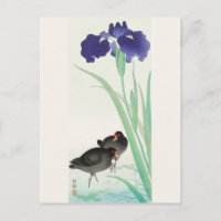 Wasserpfeifen und Iris-Malerei von Ohara Koson