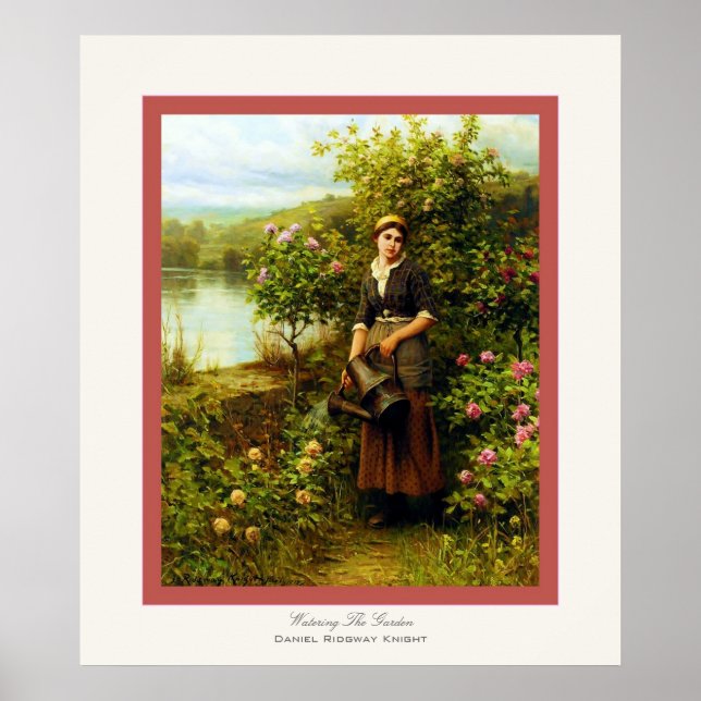 Wasserpflege im Garten ~ Daniel Ridgway Knight Poster (Vorne)