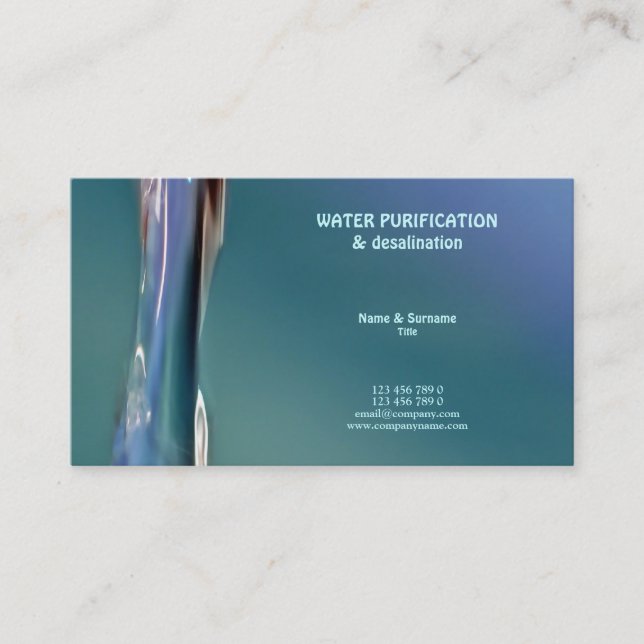 Wasserphotographie-Gewohnheitsprofil Visitenkarte (Vorderseite)
