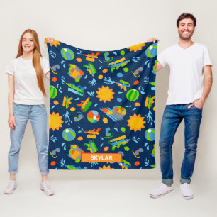 Wasserpistolen Wasserballons Sommerkinder Muster Fleecedecke