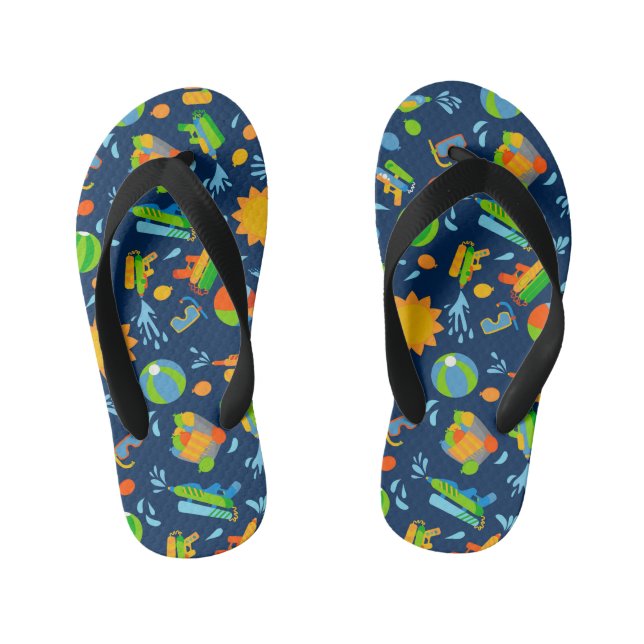 Wasserpistolen Wasserballons Sommerkinder Muster Kinderbadesandalen (Fußbett)