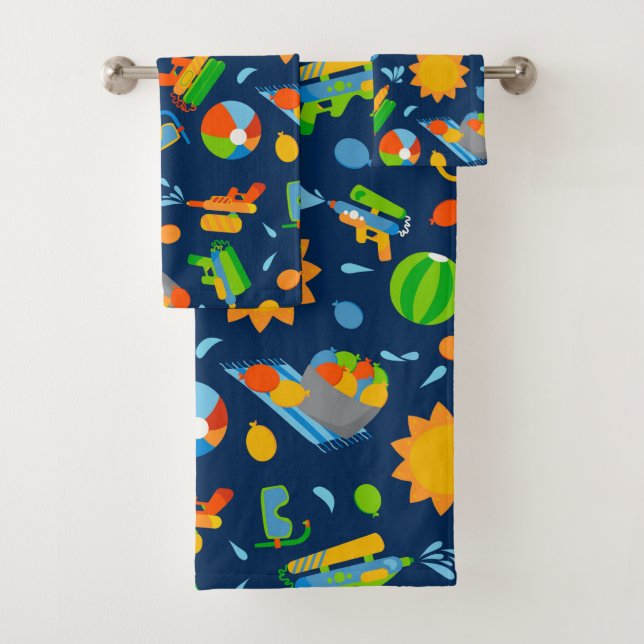Wasserpistolen Wasserballons Sommerkinder planen K Badhandtuch Set (Insitu)