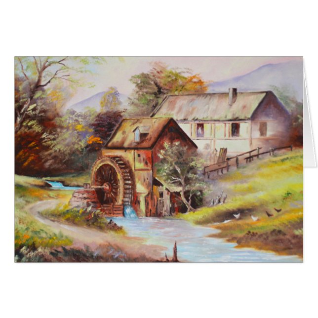Wasserrad auf dem Land (Vorderseite (Horizontal))