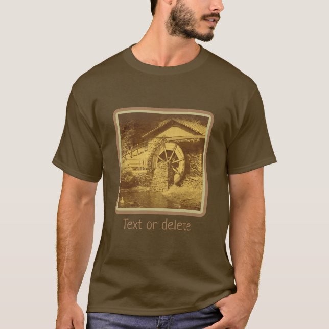 Wasserrad Entwässerungsteich Vintag Personalisiert T-Shirt (Vorderseite)