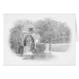 Wasserrad und Wasserfall auf See