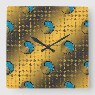 Wasserratte Quadratische Wanduhr