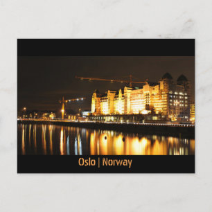 Wasserreflektionen in Oslo, Norwegen Postkarte