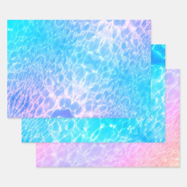 Wasserreifen Wasser Textur moderne schicke stilvol Geschenkpapier Set (Set)