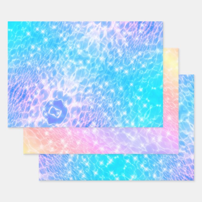 Wasserreifen Wasser Texturen moderne schicke elega Geschenkpapier Set (Set)