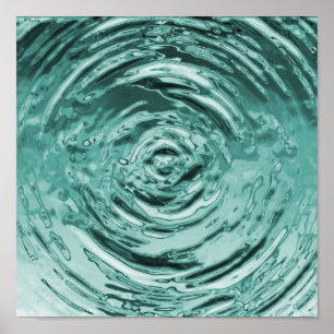 Wasserriss Aquamarin Poster