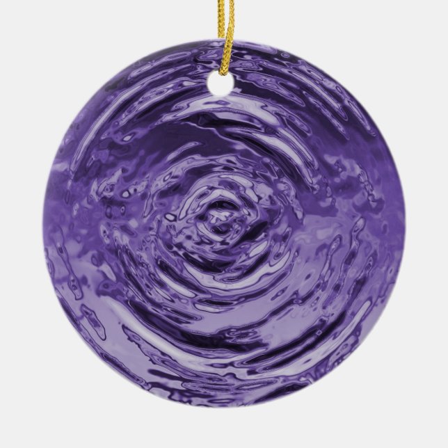 Wasserriss Lila Keramikornament (Vorne)