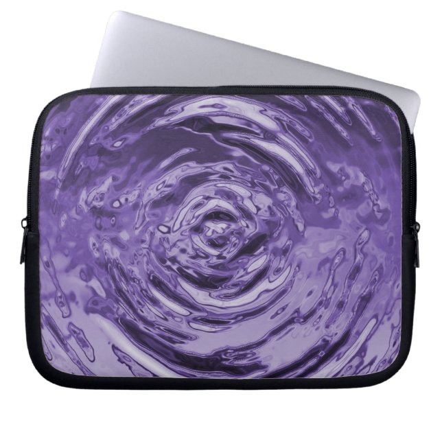 Wasserriss Lila Laptopschutzhülle (Vorderseite)