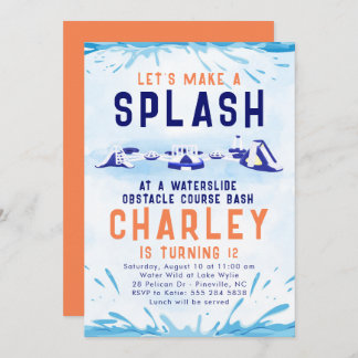 Wasserrutschbahn zum Geburtstag Einladung