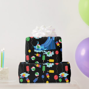 Wasserrutsche Kinder Sommerjunge Mädchen Spaß Geschenkpapier
