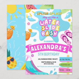 Wasserrutsche Wasserrutsche Park Splash Girl Einladung