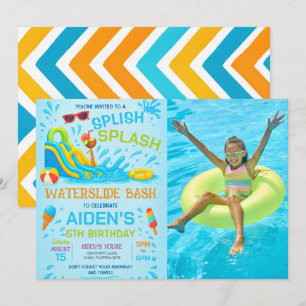 Wasserrutschen-Bash, Wasserrutschen-Geburtstagsfot Einladung