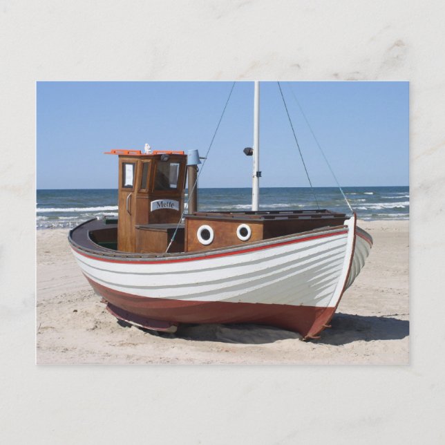 Wasserschiff am Sandy Ocean Beach Postkarte (Vorderseite)