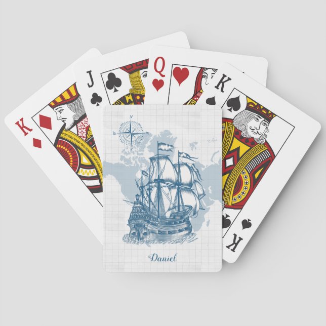 Wasserschiff mit Namenskarten Spielkarten (Rückseite)