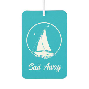 Wasserschiff/Segelboot/Boot aqua-blau/segel weg Autolufterfrischer