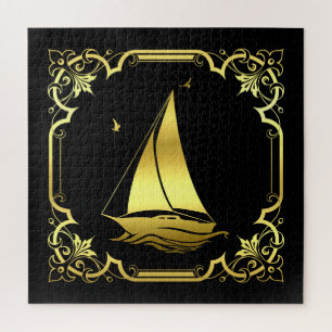 Wasserschiff Silhouette/Gold/Schwarz/Schwarz