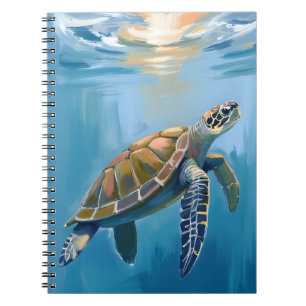 Wasserschildkröte Ozean Tier Wasserfarbe Notizblock