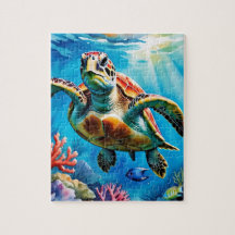 Wasserschildkröte Wasserfarbe Tropischer Ozean