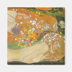 Wasserschlangen II von Gustav Klimt, Jugendstil Magnet