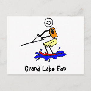 Wasserski am Grand Lake Postcard Postkarte