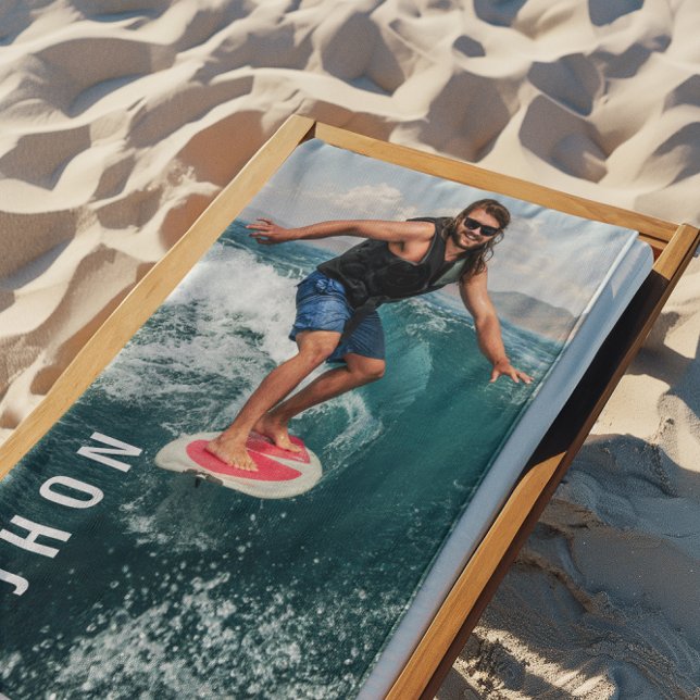 Wasserski Blue Wave Beach Sommer Individuelle Name Strandtuch (Von Creator hochgeladen)