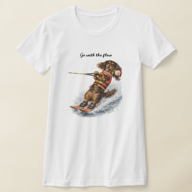 Wasserski fahrender Dachshund T-Shirt (Ablage )