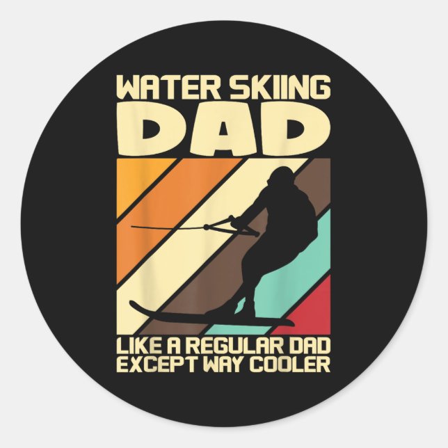 Wasserski Fans Wasserski Vater Runder Aufkleber (Vorderseite)