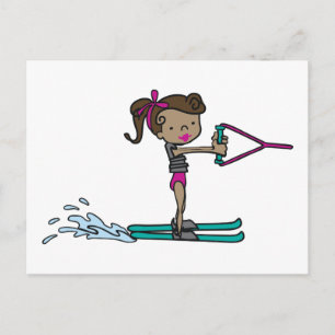 Wasserski-Girl Postkarte