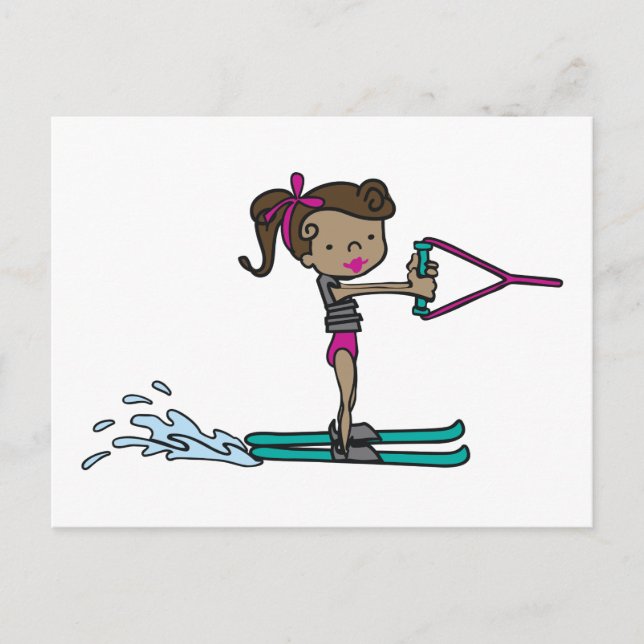 Wasserski-Girl Postkarte (Vorderseite)