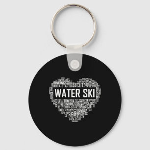 Wasserski-Herzensliebhaber-Geschenk Wasserski-Lieb Schlüsselanhänger
