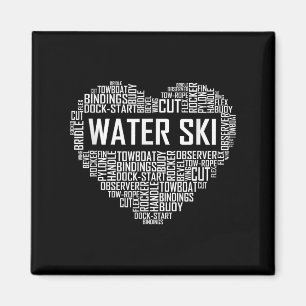 Wasserski-Herzliebhaber-Geschenk Waterski-Liebe-Ge Magnet
