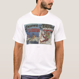 Wasserski in Florida gegen den Schnee, der herauf T-Shirt