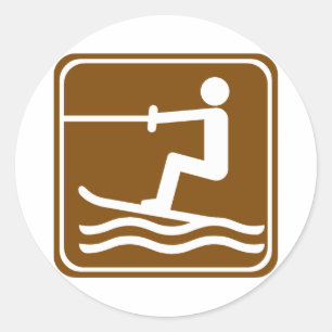 Wasserski - Paradies Runder Aufkleber