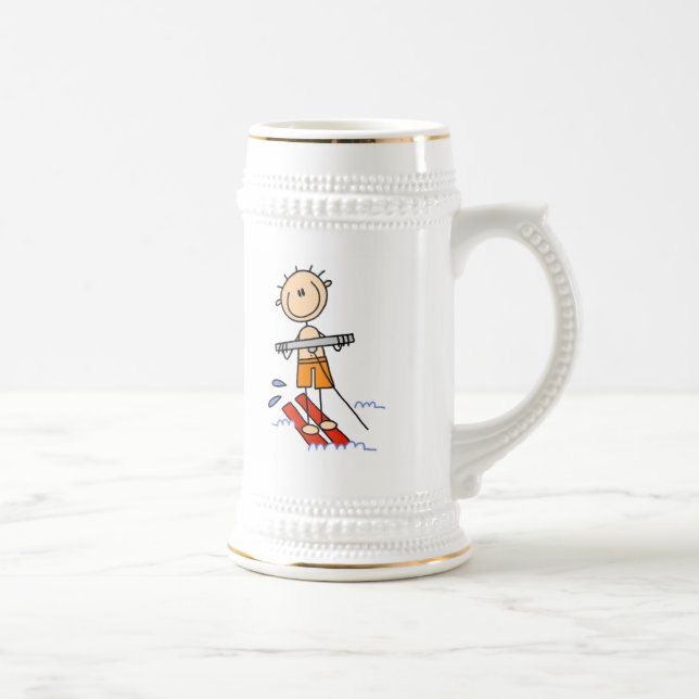 Wasserski-Stickfigur Bierglas (Rechts)