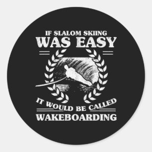 Wasserski Wakeboarding Retro Slalom Skifahren War Runder Aufkleber