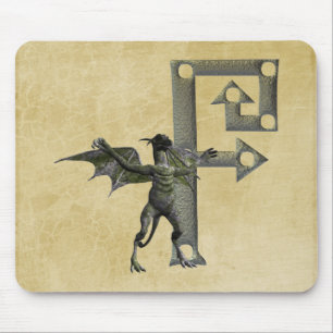 Wasserspeier-Monogramm F Mousepad