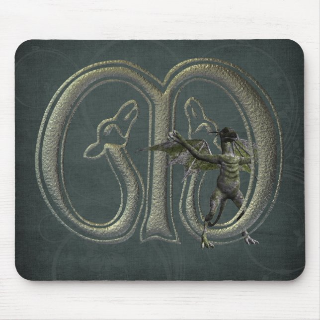 Wasserspeier-Monogramm M Mousepad (Vorne)