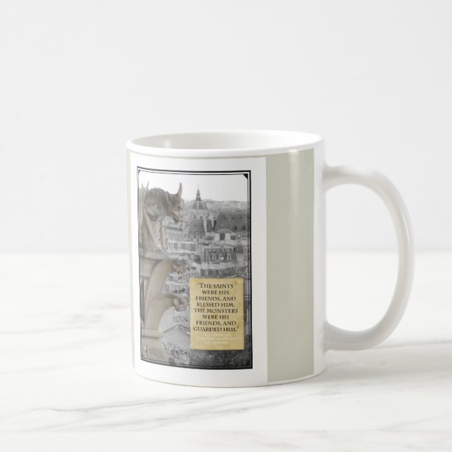 Wasserspeier von mit Zitat Buckligem von Notre Kaffeetasse (Rechts)